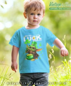 Baby Yoda May The Luck Be With You St Patricks Day Kids Shirt