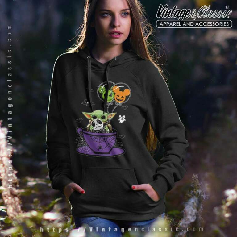 Baby Yoda Mickey Jack Skellington Halloween Hoodie Baby Yoda Mickey Jack Skellington Halloween Hoodie
