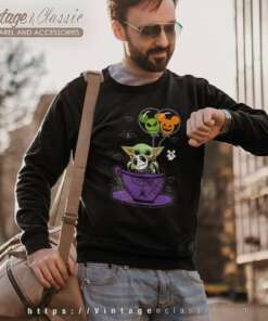 Baby Yoda Mickey Jack Skellington Halloween Sweatshirt