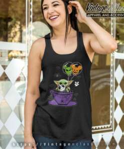 Baby Yoda Mickey Jack Skellington Halloween Tank Top Racerback