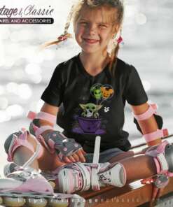 Baby Yoda Mickey Jack Skellington Halloween kids Vneck