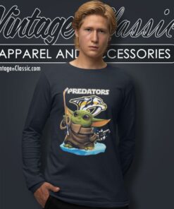 Baby Yoda Nashville Predators Hockey Long Sleeve Tee