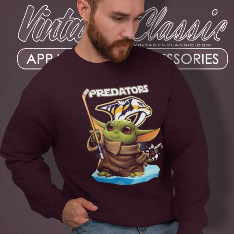 Baby Yoda Nashville Predators Hockey Sweatshirt Baby Yoda Nashville Predators Hockey Sweatshirt