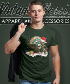 Baby Yoda Reindeer And Santa Groot Hug Miami Dolphins Christmas T Shirt