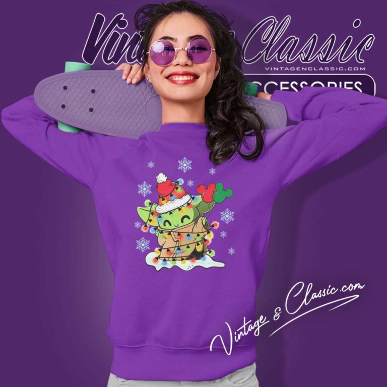 Baby Yoda Star Wars Christmas Lights Sweatshirt Baby Yoda Star Wars Christmas Lights Sweatshirt
