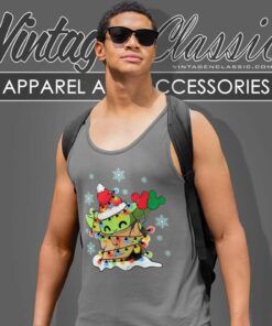 Baby Yoda Star Wars Christmas Lights Tank Top Racerback