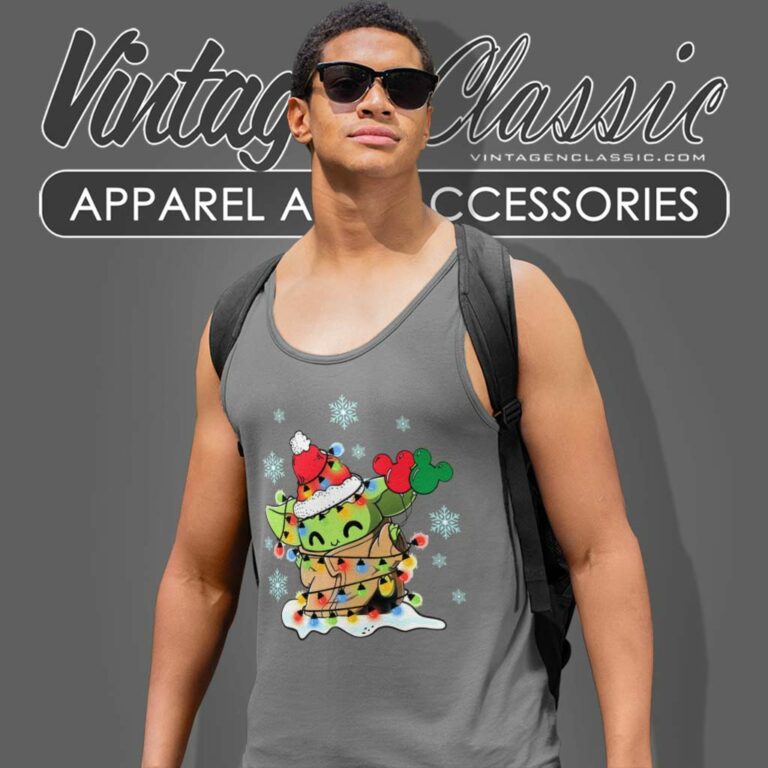 Baby Yoda Star Wars Christmas Lights Tank Top Racerback Baby Yoda Star Wars Christmas Lights Tank Top Racerback