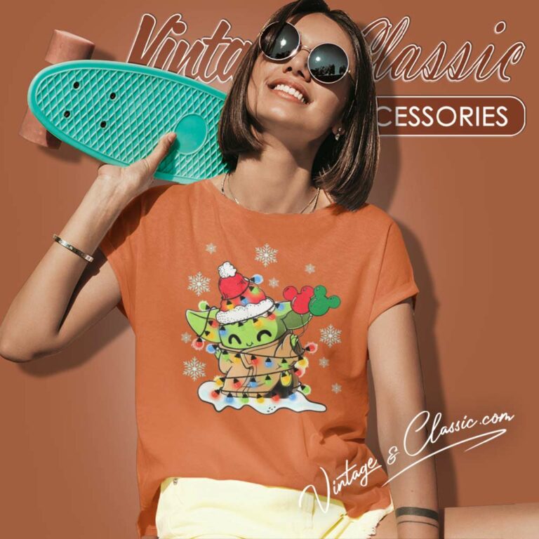 Baby Yoda Star Wars Christmas Lights Women TShirt Baby Yoda Star Wars Christmas Lights Women TShirt