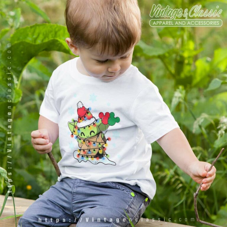 Baby Yoda Star Wars Christmas Lights kids tshirt Baby Yoda Star Wars Christmas Lights kids tshirt