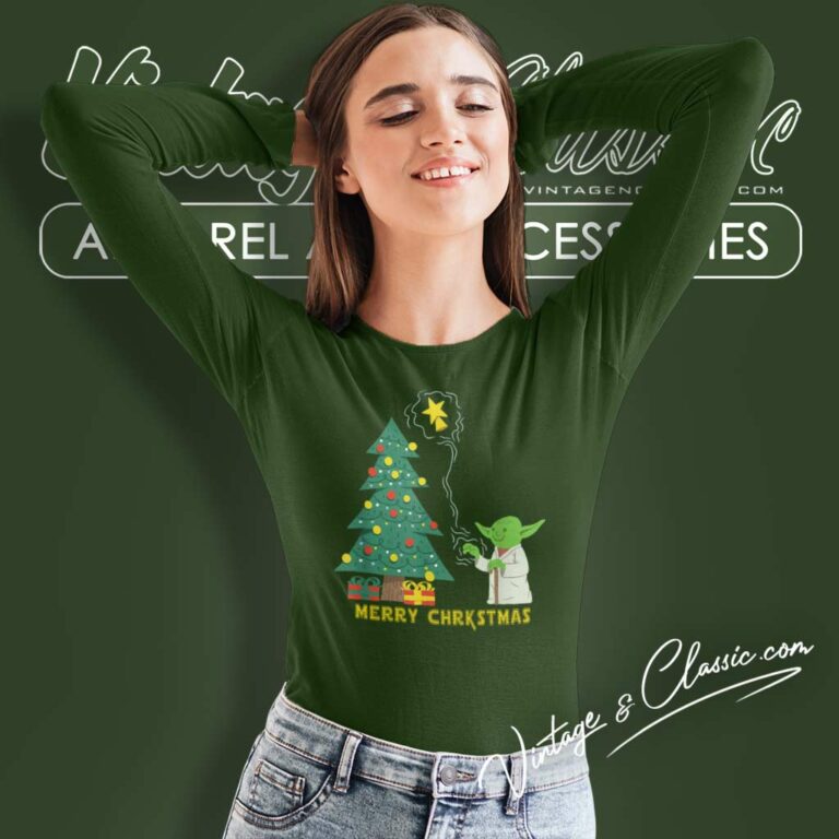 Baby Yoda Star Wars Decorates Merry Christmas Tree Long Sleeve Tee Baby Yoda Star Wars Decorates Merry Christmas Tree Long Sleeve Tee