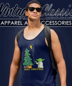 Baby Yoda Star Wars Decorates Merry Christmas Tree Tank Top Racerback