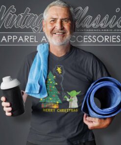 Baby Yoda Star Wars Decorates Merry Christmas Tree V Neck TShirt