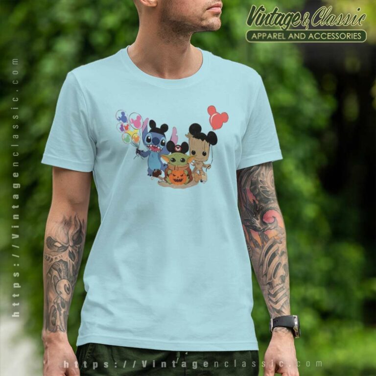 Baby Yoda Stitch Groot Halloween Disney T Shirt Baby Yoda Stitch Groot Halloween Disney T Shirt