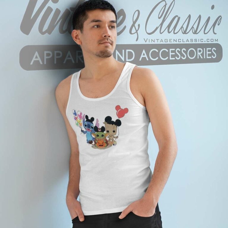 Baby Yoda Stitch Groot Halloween Disney Tank Top Racerback Baby Yoda Stitch Groot Halloween Disney Tank Top Racerback