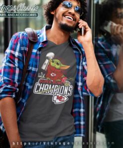 Baby Yoda Super Bowl Champion Kansas City Chiefs Shirt 5 Baby Yoda Super Bowl Champion Kansas City Chiefs V Neck TShirt