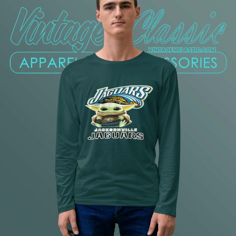Baby Yoda With Jacksonville Jaguars Nfl Long Sleeve Tee Baby Yoda With Jacksonville Jaguars Nfl Long Sleeve Tee