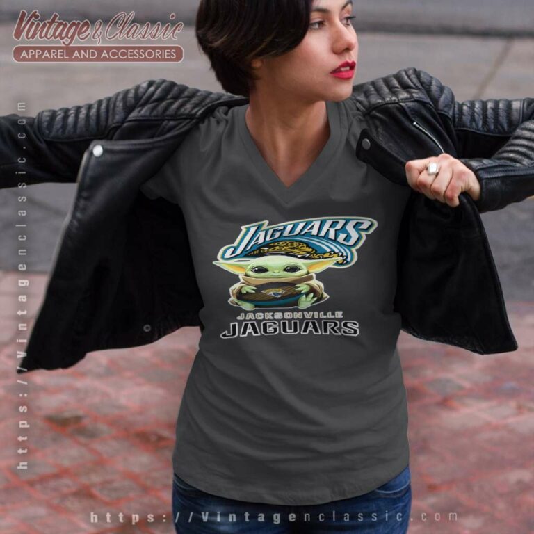 Baby Yoda With Jacksonville Jaguars Nfl V Neck TShirt Baby Yoda With Jacksonville Jaguars Nfl V Neck TShirt