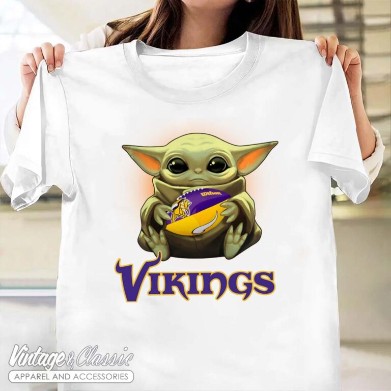 Baby Yoda hug Minnesota Vikings White Woman T Shirt Baby Yoda hug Minnesota Vikings White Woman T Shirt