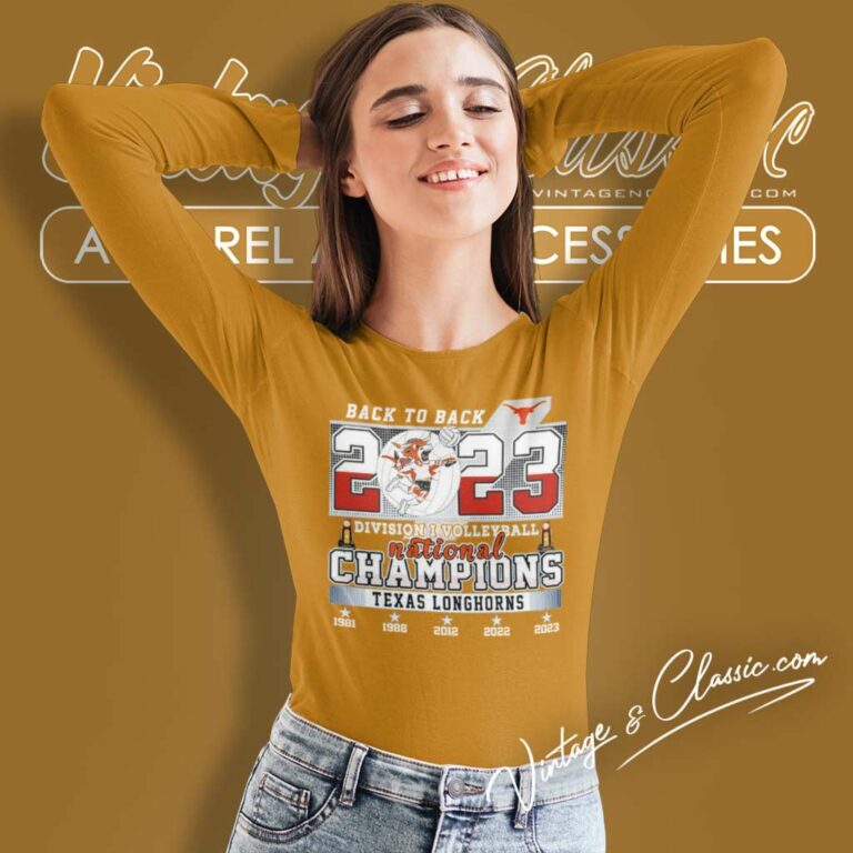 Back To Back Texas Longhorn Volleyball National Champions 2023 Division I Long Sleeve Tee Back To Back Texas Longhorn Volleyball National Champions 2023 Division I Long Sleeve Tee