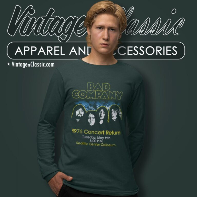 Bad Company Shirt 1976 Concert Return Distressed Long Sleeve Tee Bad Company Shirt 1976 Concert Return Distressed Long Sleeve Tee