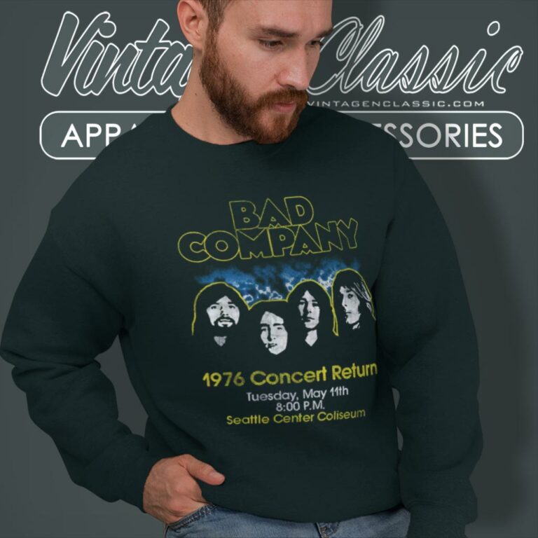 Bad Company Shirt 1976 Concert Return Distressed Sweatshirt Bad Company Shirt 1976 Concert Return Distressed Sweatshirt