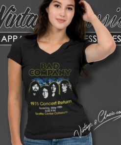 Bad Company Shirt 1976 Concert Return Distressed V Neck TShirt