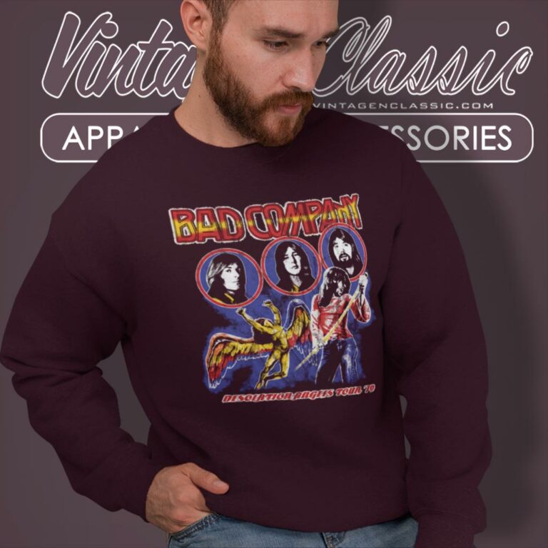 Bad Company Shirt 1979 Desolation Angels Tour Distressed Sweatshirt Bad Company Shirt 1979 Desolation Angels Tour Distressed Sweatshirt