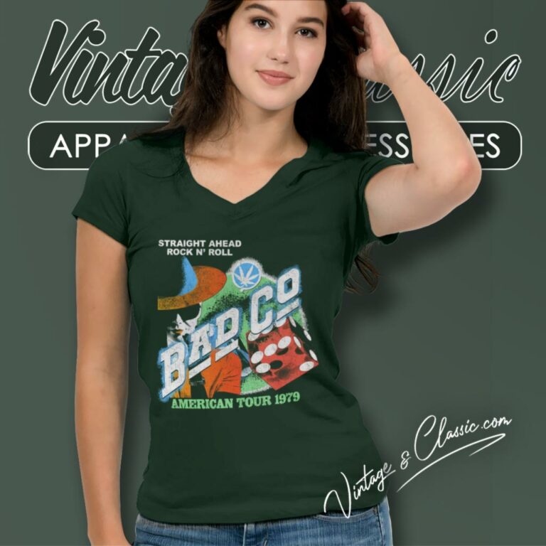 Bad Company Shirt American Tour 1979 Vintage Distressed V Neck TShirt Bad Company Shirt American Tour 1979 Vintage Distressed V Neck TShirt