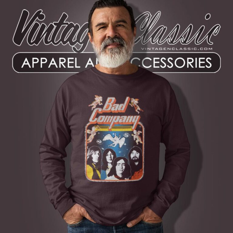 Bad Company Shirt Vintage Burnin Through America Tour Distressed Long Sleeve Tee Bad Company Shirt Vintage Burnin Through America Tour Distressed Long Sleeve Tee
