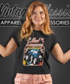 Bad Company Shirt Vintage Burnin Through America Tour Distressed Women T Shirt