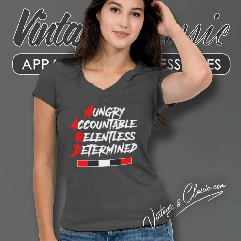 Baker Mayfield Shirt Hungry Accountable Relentless Determined V Neck TShirt Baker Mayfield Shirt Hungry Accountable Relentless Determined V Neck TShirt