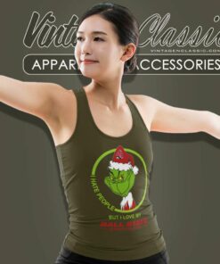 Ball State Cardinals Ncaa Christmas Grinch Shirt I Hate People But I Love My Ball State Tank Top Racerback