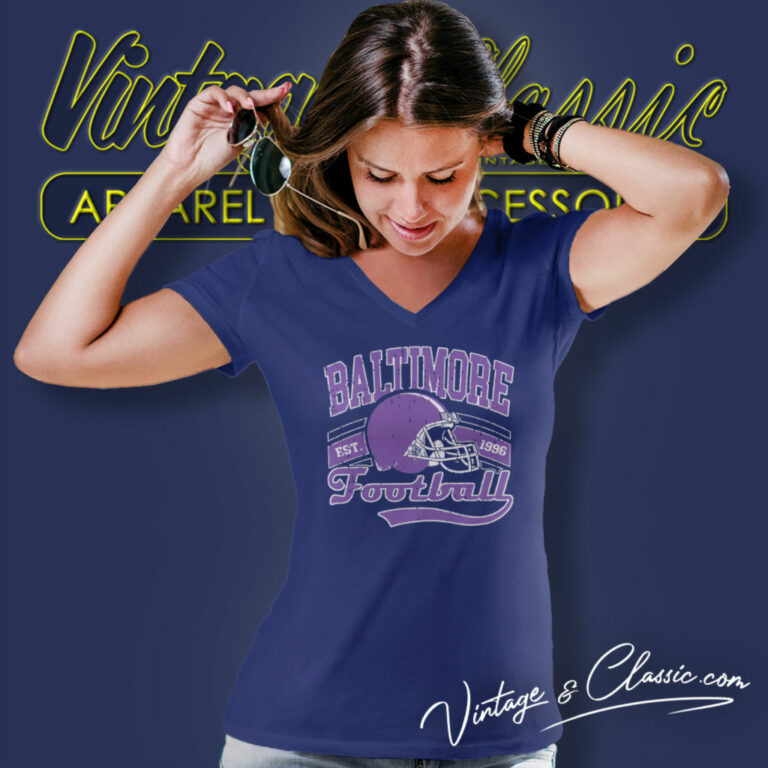Baltimore Football Est 1996 Helmet V Neck TShirt Baltimore Football Est 1996 Helmet V Neck TShirt