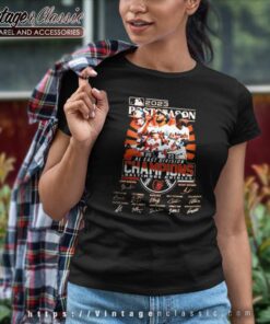 Baltimore Orioles Al East Division Champions Signatures 2023 Postseason Women TShirt