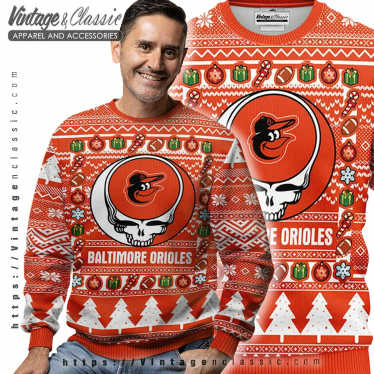 Baltimore Orioles Grateful Dead Ugly Sweater Men Ugly Sweater Baltimore Orioles Grateful Dead Ugly Sweater Men Ugly Sweater