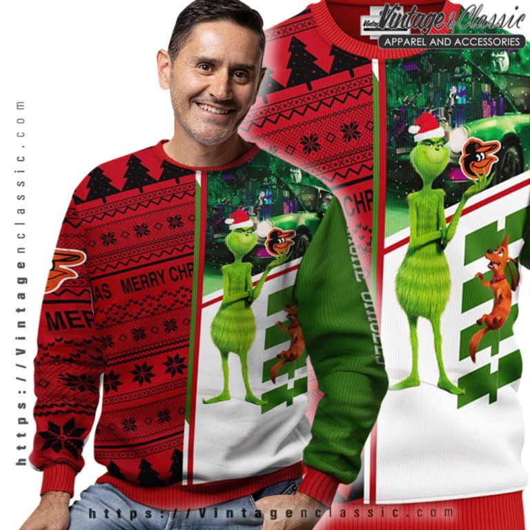 Baltimore Orioles Grinch Ugly Christmas Sweater Men Ugly Sweater Baltimore Orioles Grinch Ugly Christmas Sweater Men Ugly Sweater