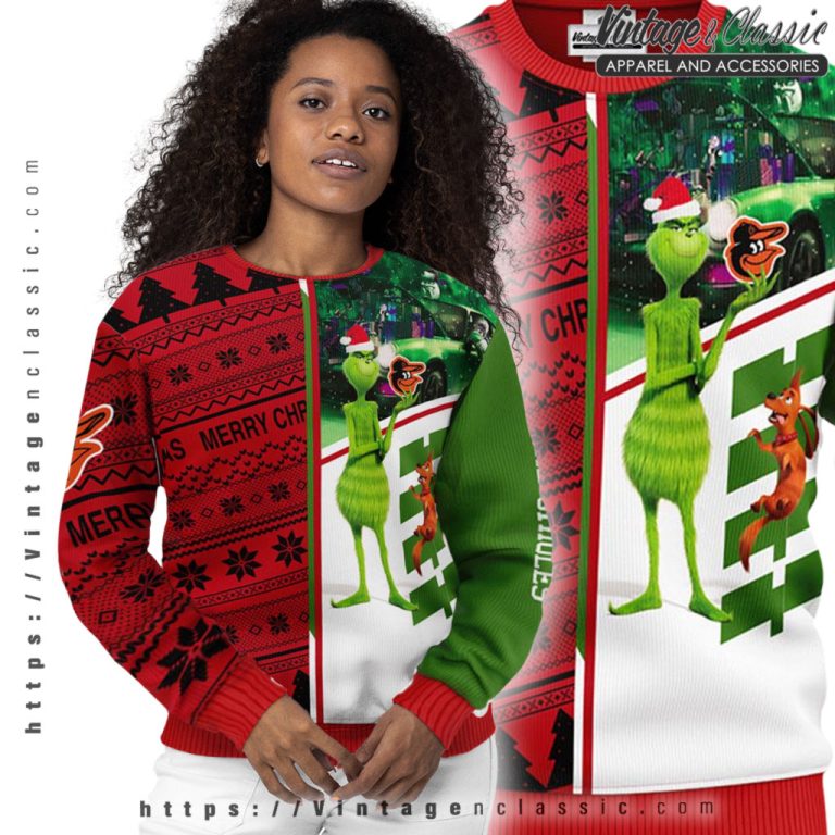 Baltimore Orioles Grinch Ugly Christmas Sweater Women Ugly Sweater Baltimore Orioles Grinch Ugly Christmas Sweater Women Ugly Sweater