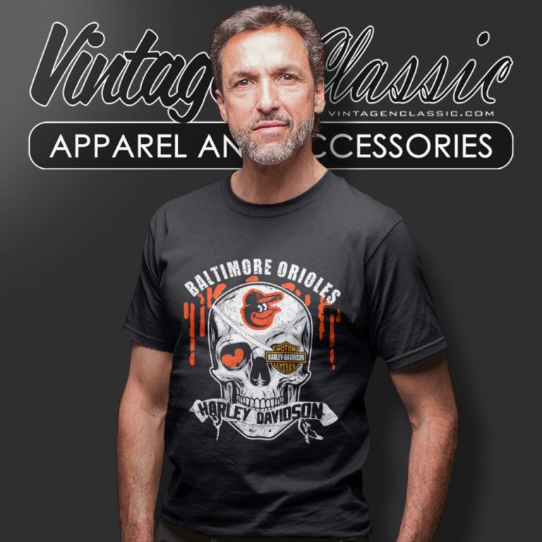 Baltimore Orioles Harley Davidson Skull T Shirt Baltimore Orioles Harley Davidson Skull T Shirt
