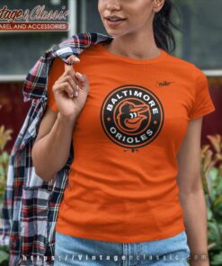 Baltimore Orioles Nike Orange Cooperstown Collection Logo Women TShirt