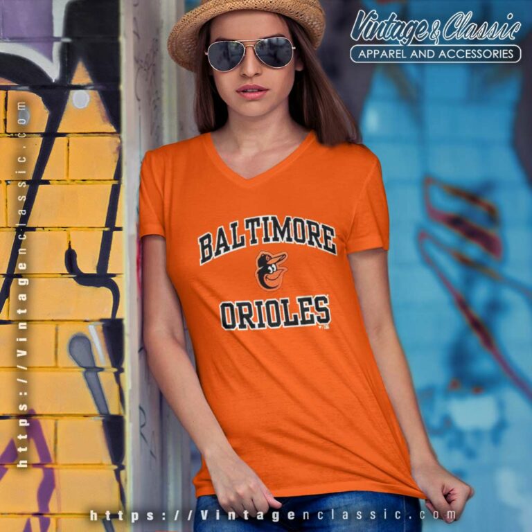 Baltimore Orioles Orange Heart And Soul V Neck TShirt Baltimore Orioles Orange Heart And Soul V Neck TShirt