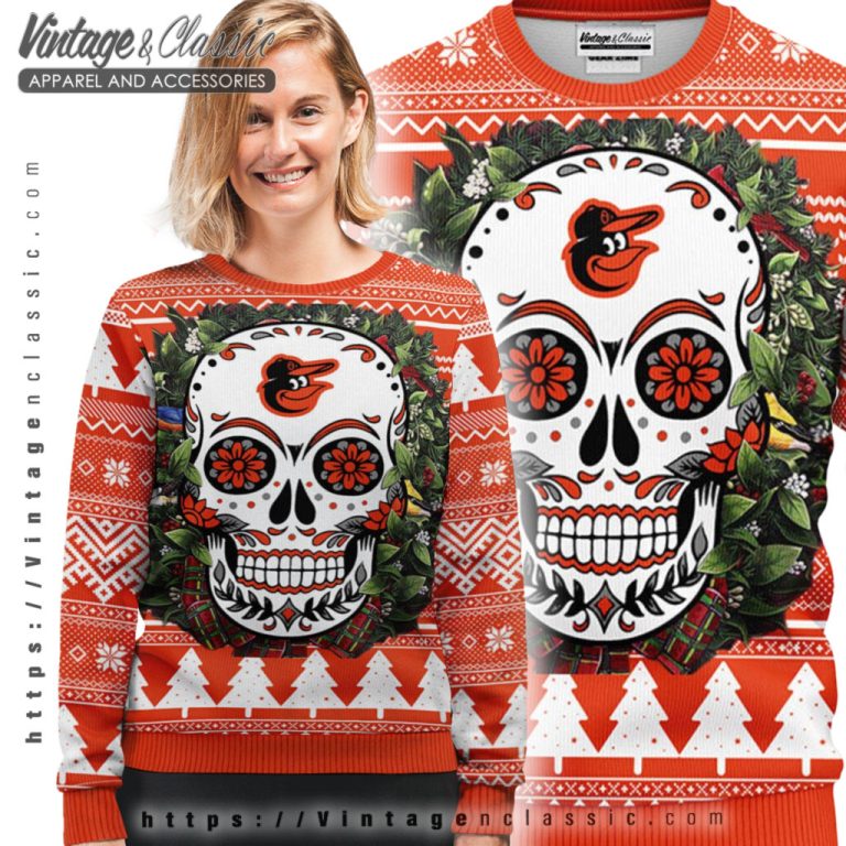 Baltimore Orioles Skull Ugly Christmas Sweater Ugly Sweater shirt Baltimore Orioles Skull Ugly Christmas Sweater Ugly Sweater shirt