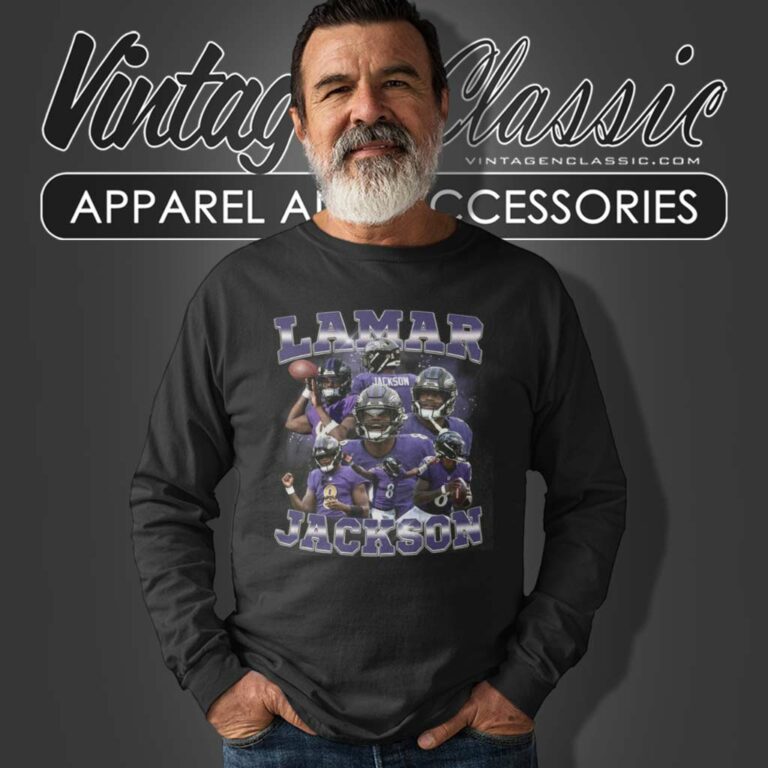 Baltimore Raven Qb Lamar Jackson Long Sleeve Tee Baltimore Raven Qb Lamar Jackson Long Sleeve Tee