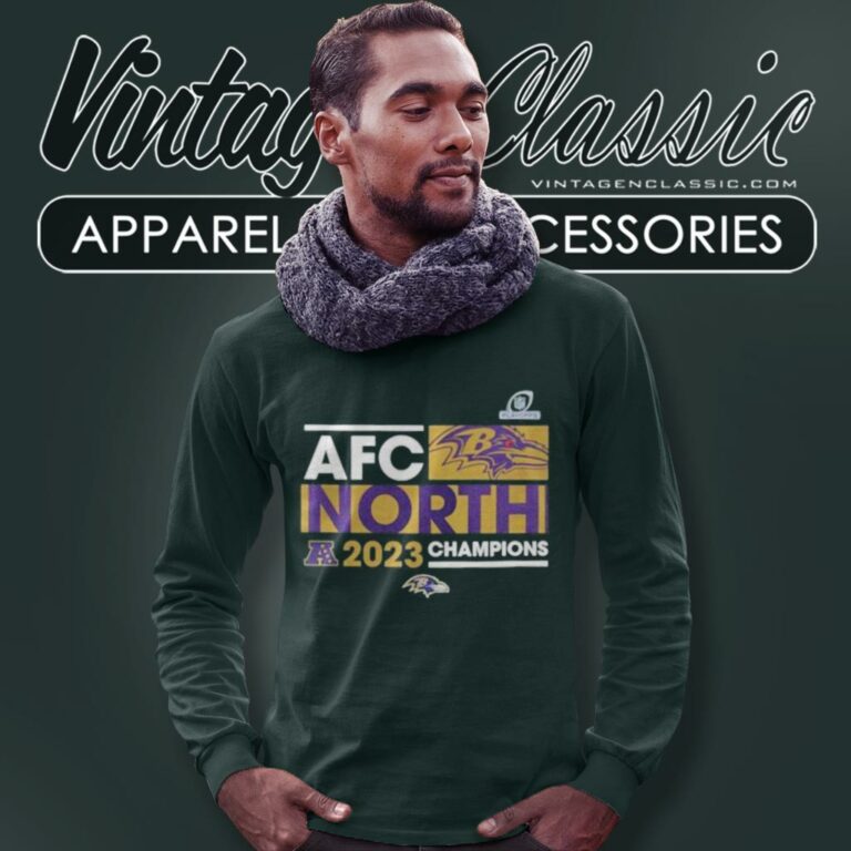 Baltimore Ravens 2023 Afc North Division Champions Long Sleeve Tee Baltimore Ravens 2023 Afc North Division Champions Long Sleeve Tee