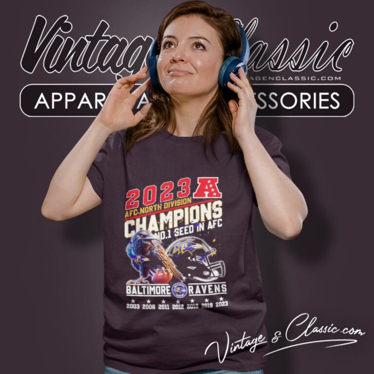 Baltimore Ravens 2023 Afc North Division Champions No 1 Seed In Afc Women T Shirt Baltimore Ravens 2023 Afc North Division Champions No 1 Seed In Afc Women T Shirt