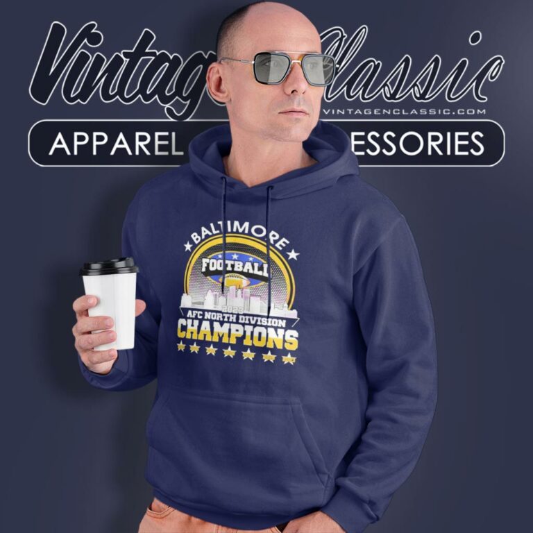 Baltimore Ravens 2023 Afc North Division Champions Skyline Hoodie Baltimore Ravens 2023 Afc North Division Champions Skyline Hoodie