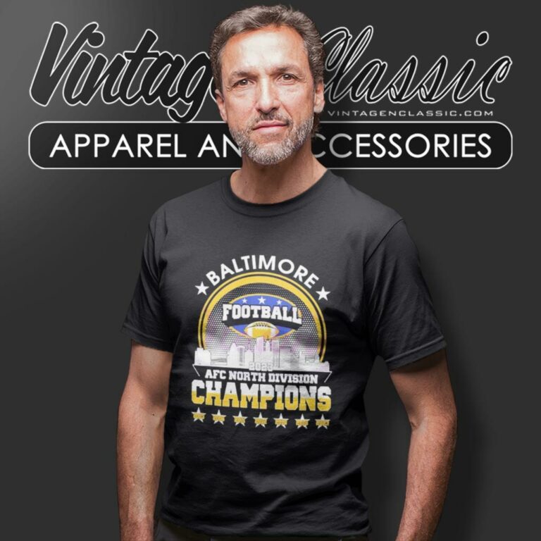 Baltimore Ravens 2023 Afc North Division Champions Skyline T Shirt Baltimore Ravens 2023 Afc North Division Champions Skyline T Shirt