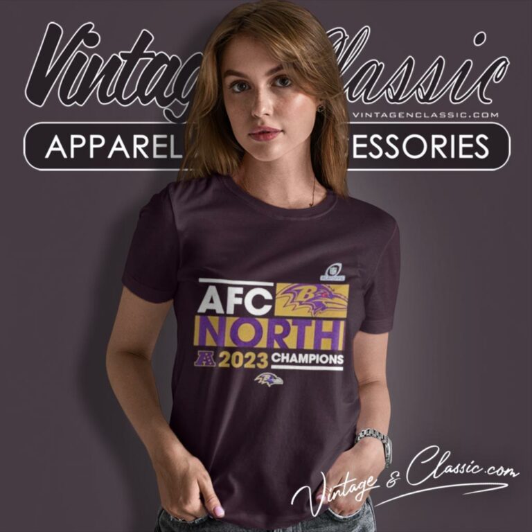 Baltimore Ravens 2023 Afc North Division Champions Women T Shirt Baltimore Ravens 2023 Afc North Division Champions Women T Shirt