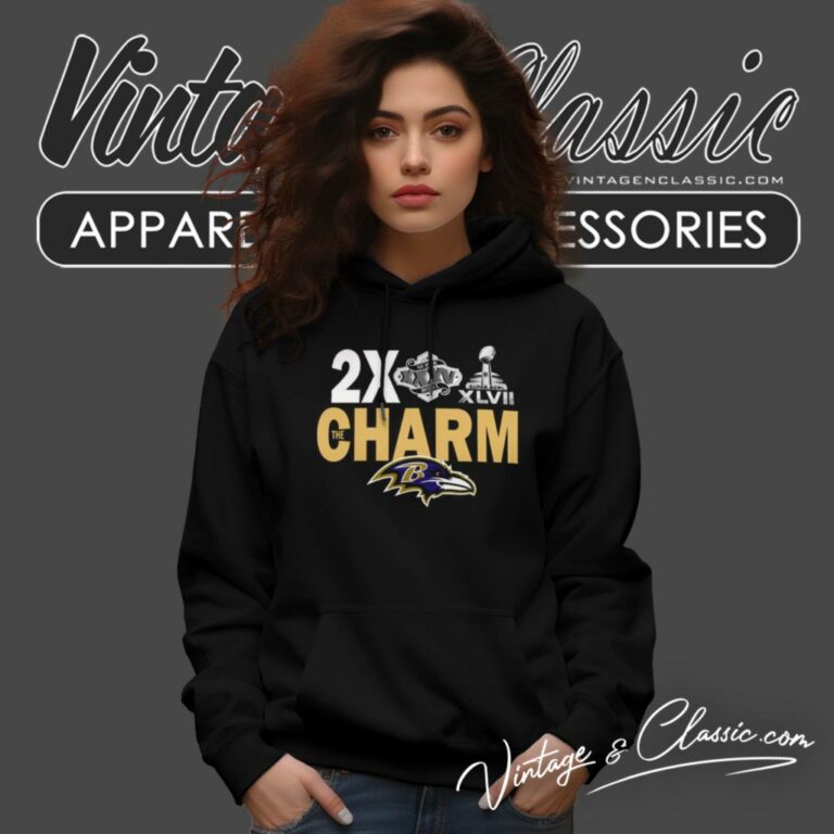 Baltimore Ravens 2x Super Bowl The Charm Hoodie Baltimore Ravens 2x Super Bowl The Charm Hoodie