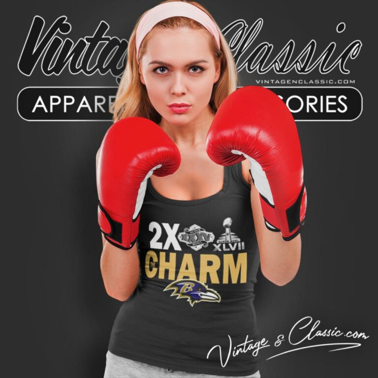 Baltimore Ravens 2x Super Bowl The Charm Tank Top Racerback Baltimore Ravens 2x Super Bowl The Charm Tank Top Racerback