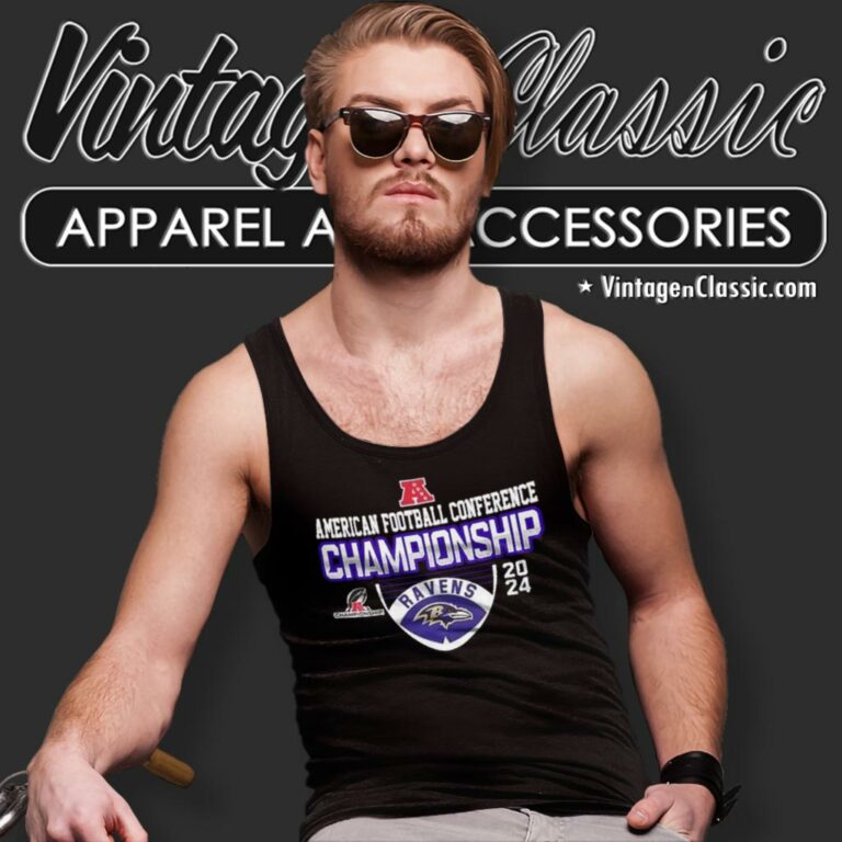Baltimore Ravens Afc American Football Conference Championship 2023 2024 Tank Top Racerback Baltimore Ravens Afc American Football Conference Championship 2023 2024 Tank Top Racerback